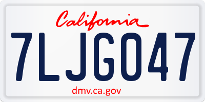 CA license plate 7LJG047