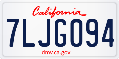 CA license plate 7LJG094