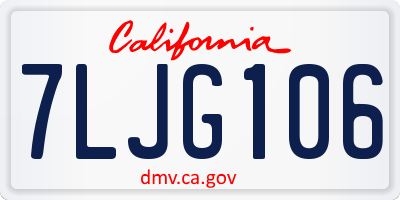 CA license plate 7LJG106