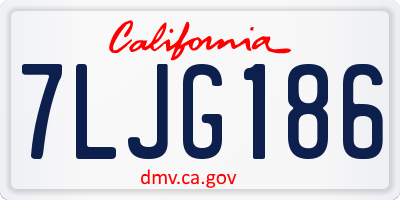 CA license plate 7LJG186
