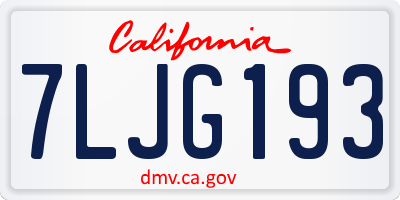 CA license plate 7LJG193