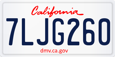 CA license plate 7LJG260
