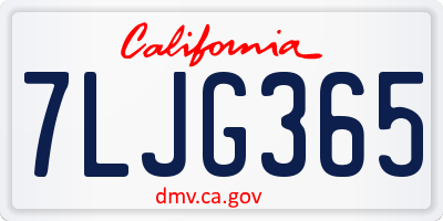 CA license plate 7LJG365