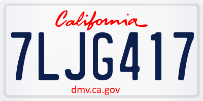 CA license plate 7LJG417