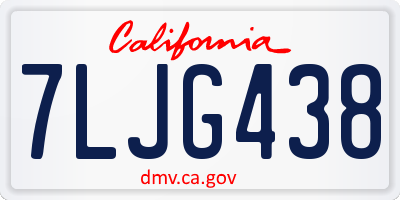 CA license plate 7LJG438