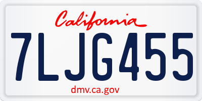 CA license plate 7LJG455