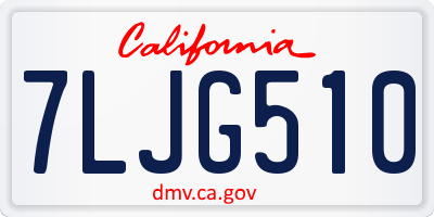 CA license plate 7LJG510
