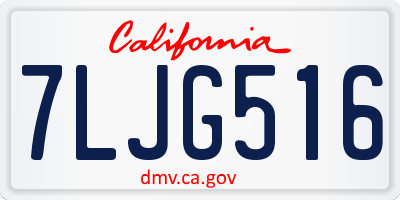 CA license plate 7LJG516