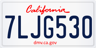 CA license plate 7LJG530
