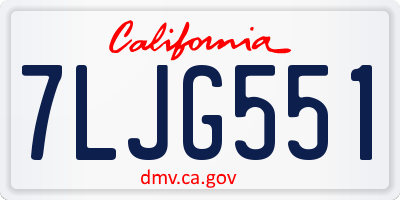 CA license plate 7LJG551