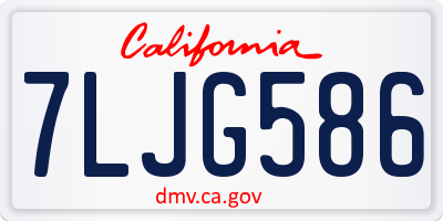 CA license plate 7LJG586