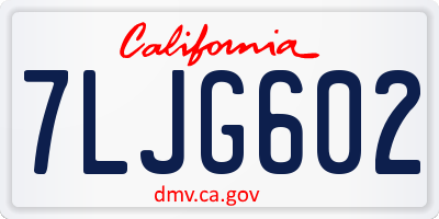 CA license plate 7LJG602