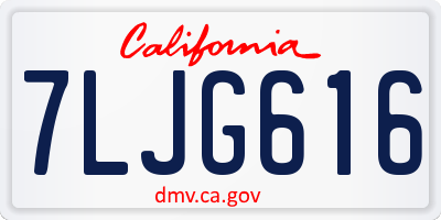 CA license plate 7LJG616
