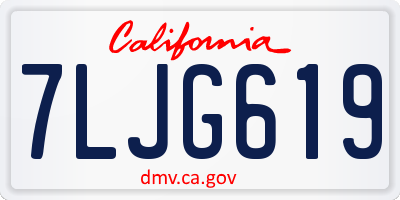 CA license plate 7LJG619
