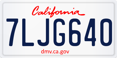 CA license plate 7LJG640
