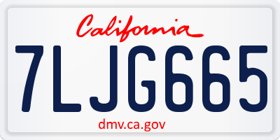 CA license plate 7LJG665