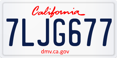 CA license plate 7LJG677