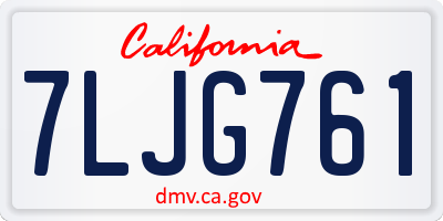 CA license plate 7LJG761