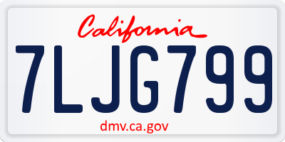 CA license plate 7LJG799