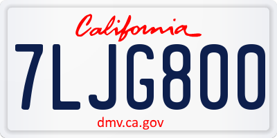 CA license plate 7LJG800