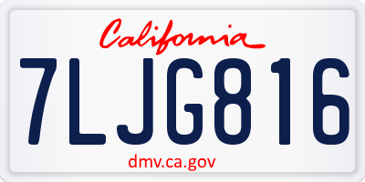 CA license plate 7LJG816