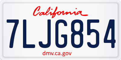 CA license plate 7LJG854