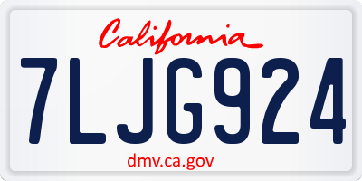 CA license plate 7LJG924