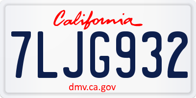 CA license plate 7LJG932