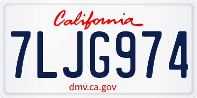 CA license plate 7LJG974