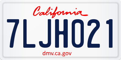 CA license plate 7LJH021