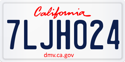 CA license plate 7LJH024