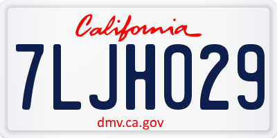 CA license plate 7LJH029