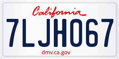 CA license plate 7LJH067