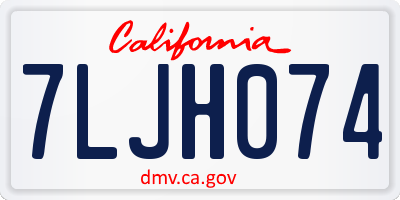 CA license plate 7LJH074