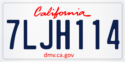 CA license plate 7LJH114