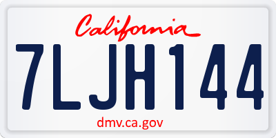 CA license plate 7LJH144