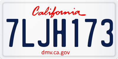 CA license plate 7LJH173