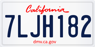 CA license plate 7LJH182