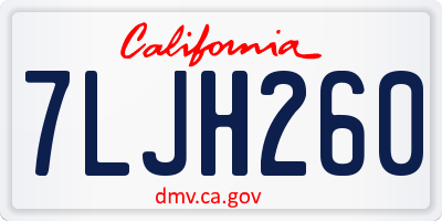 CA license plate 7LJH260