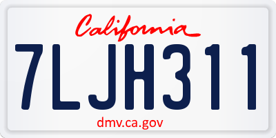 CA license plate 7LJH311