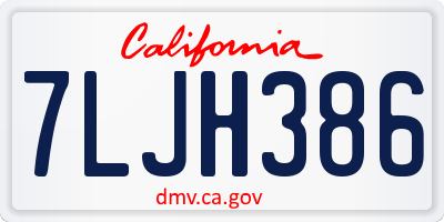 CA license plate 7LJH386