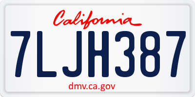 CA license plate 7LJH387