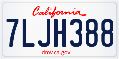 CA license plate 7LJH388