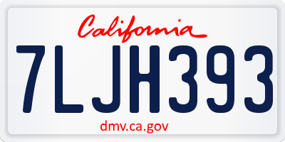 CA license plate 7LJH393