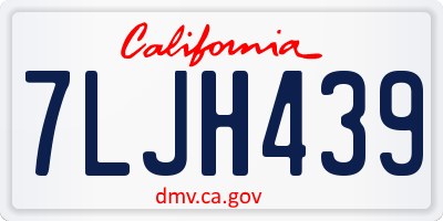 CA license plate 7LJH439