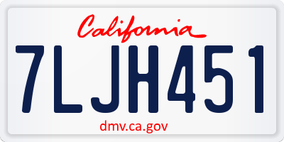 CA license plate 7LJH451