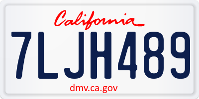 CA license plate 7LJH489