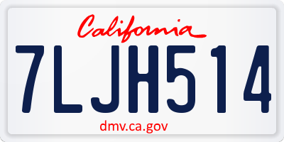 CA license plate 7LJH514
