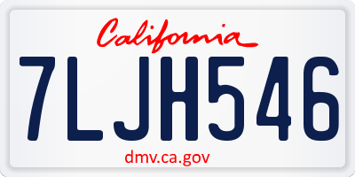 CA license plate 7LJH546