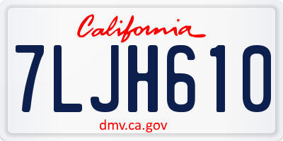 CA license plate 7LJH610